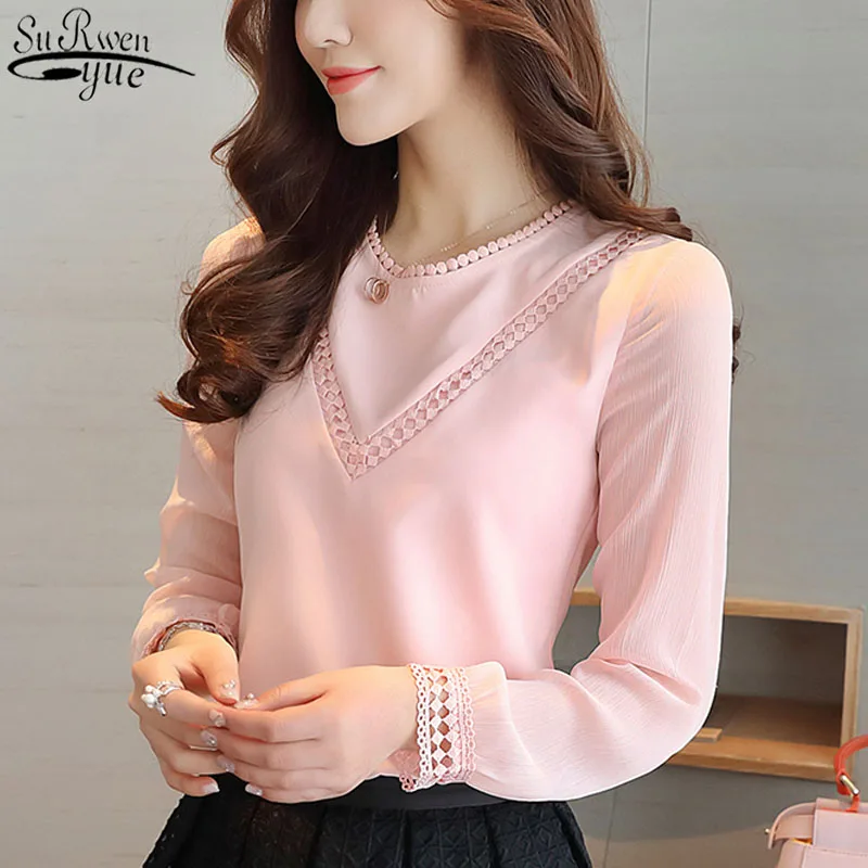 Новинка года осень новый с длинными рукавами прилив шифоновая рубашка Весна