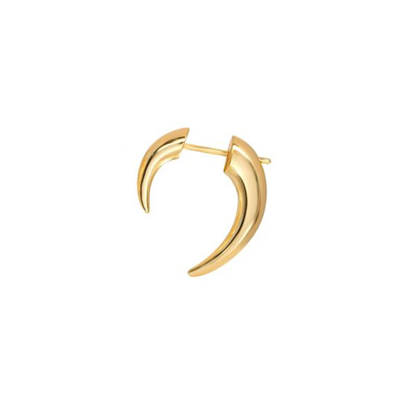 

BOAKO S925 Silver Earrings For Women Gold Horns Pendiente Piercing Ohrringe Stud Earrings Brincos Aretes Girl Party Fine Jewelry