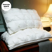 48x74 fiber pillow five star hotel child adult health care white bed pillows with cotton fabric stripe cover neck guard