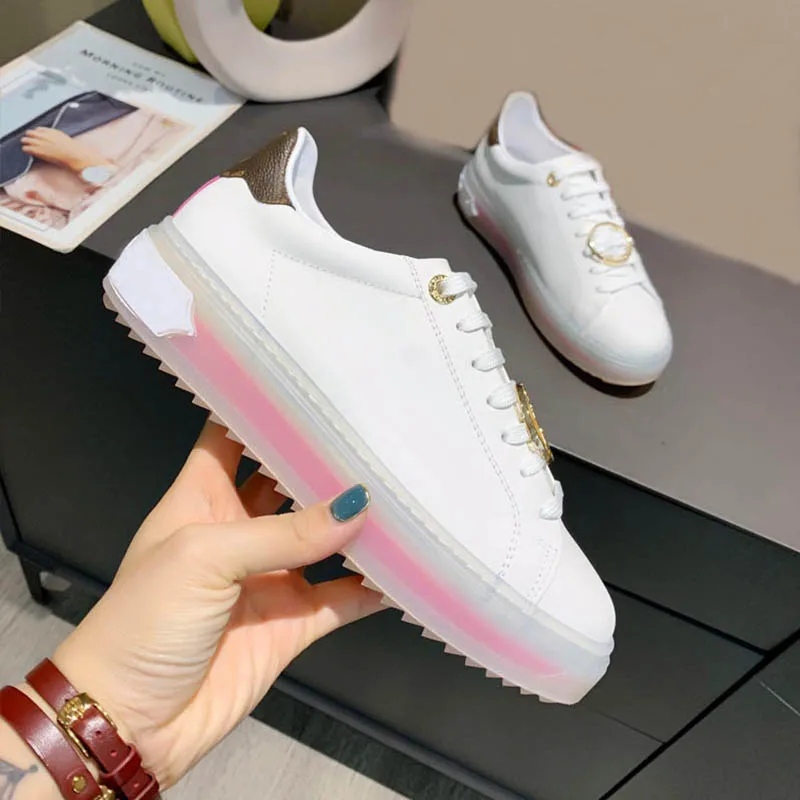 Кроссовки на толстой подошве для влюбленных люксовые брендовые кожаные