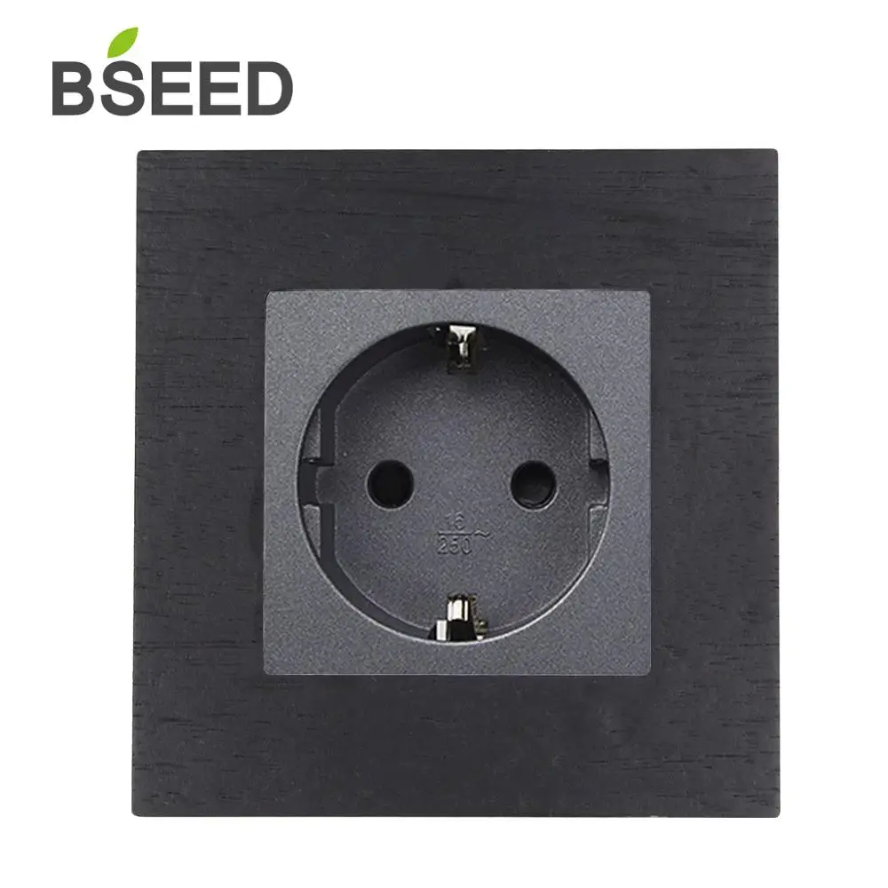 BSEED электрическая стенная розетка 2 цвета ЕС Мощность 16A один деревянный 110 V-250 V |