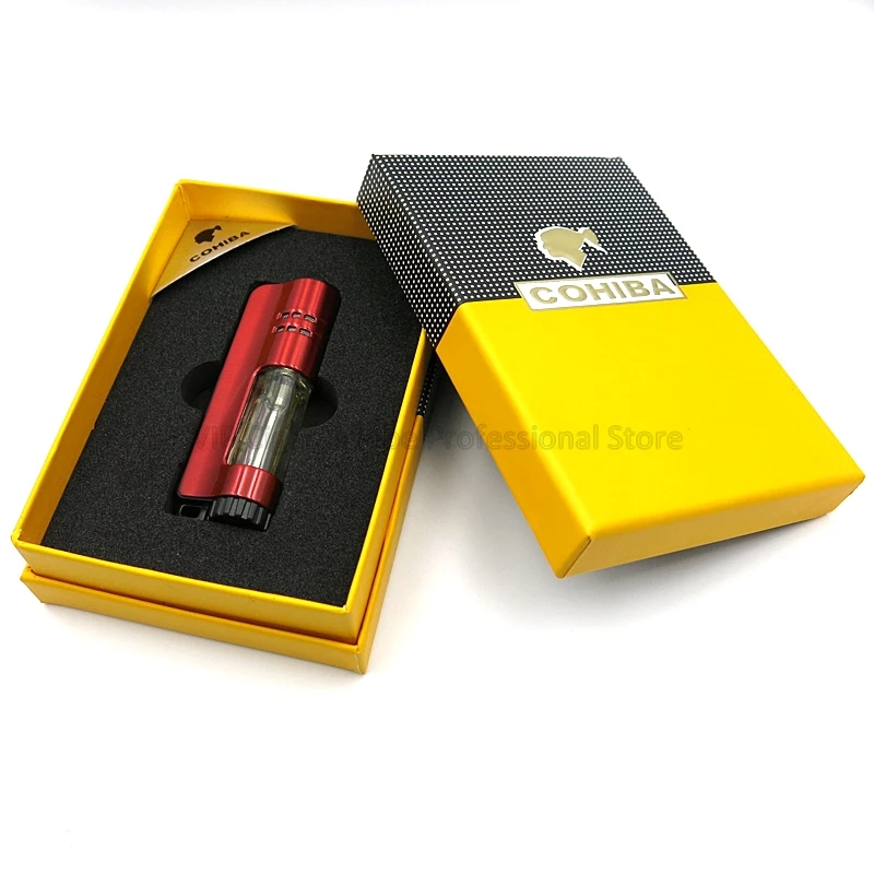 Cohiba металл 1 фонарь струйный огонь прикуриватель портативный с подарочной коробкой курительный инструмент ветрозащитный
