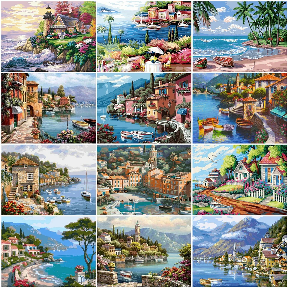

AZQSD Paint By Number Canvas Painting Kits Venice DIY Home Decoration Adult Coloring By Numbers Landscape Handpainted Gift