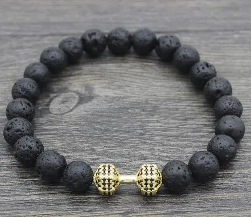 8 мм yhb3 гантели с микрозакрепкой из фианита эластичная нить черный цвет бусины