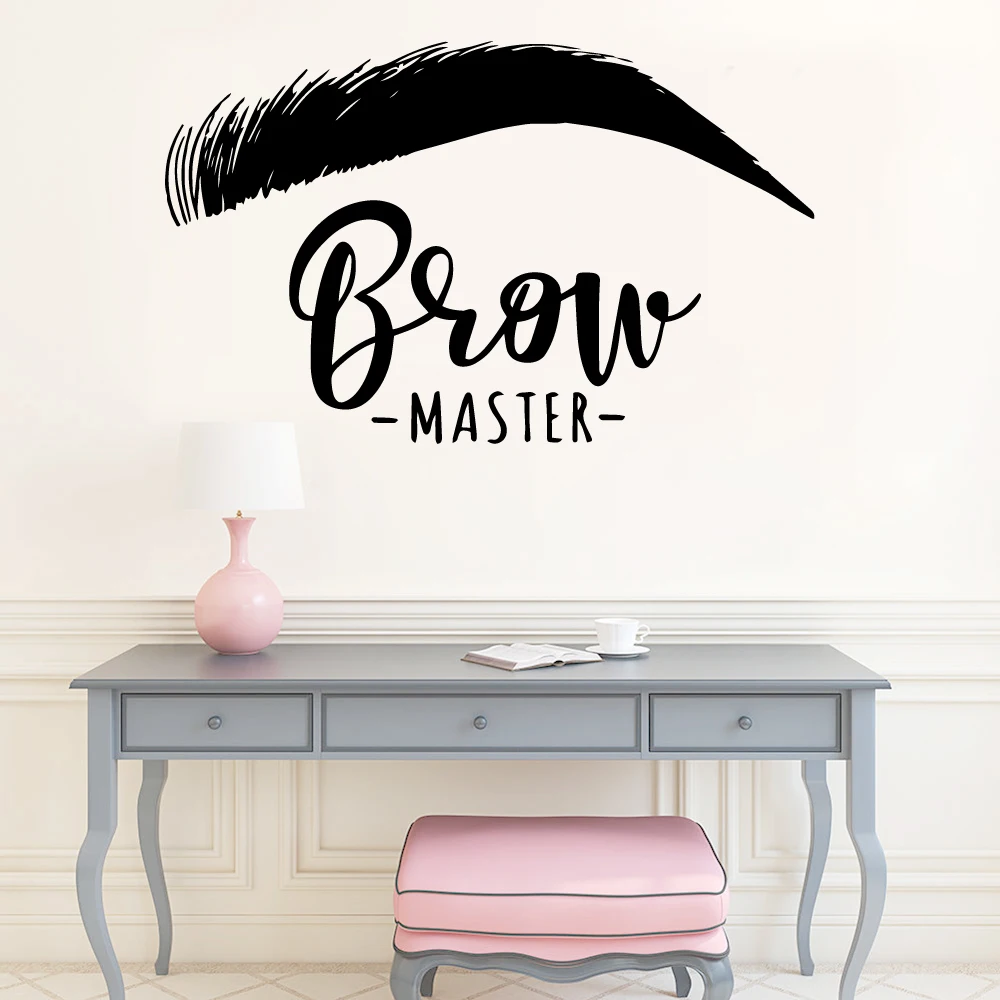 

Beautiful Brow Wall Sticker Eyelashes Decor Vinyl Decal For Beauty Salon Room Stickers Eyebrows Wall Decals For Brow Bar Poster
