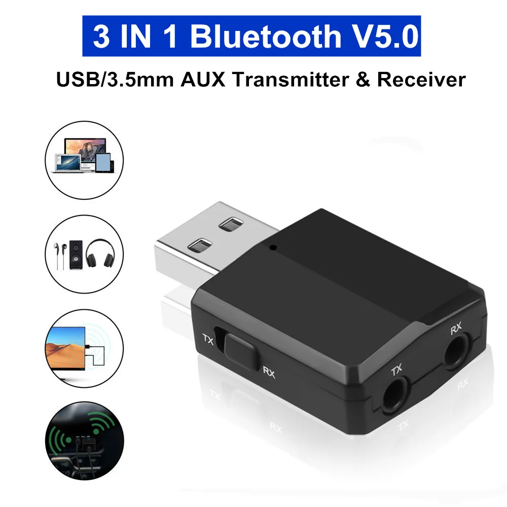 Стерео USB и 3 5 мм AUX в 1 Bluetooth 0 передатчик приемник беспроводной аудио музыкальный