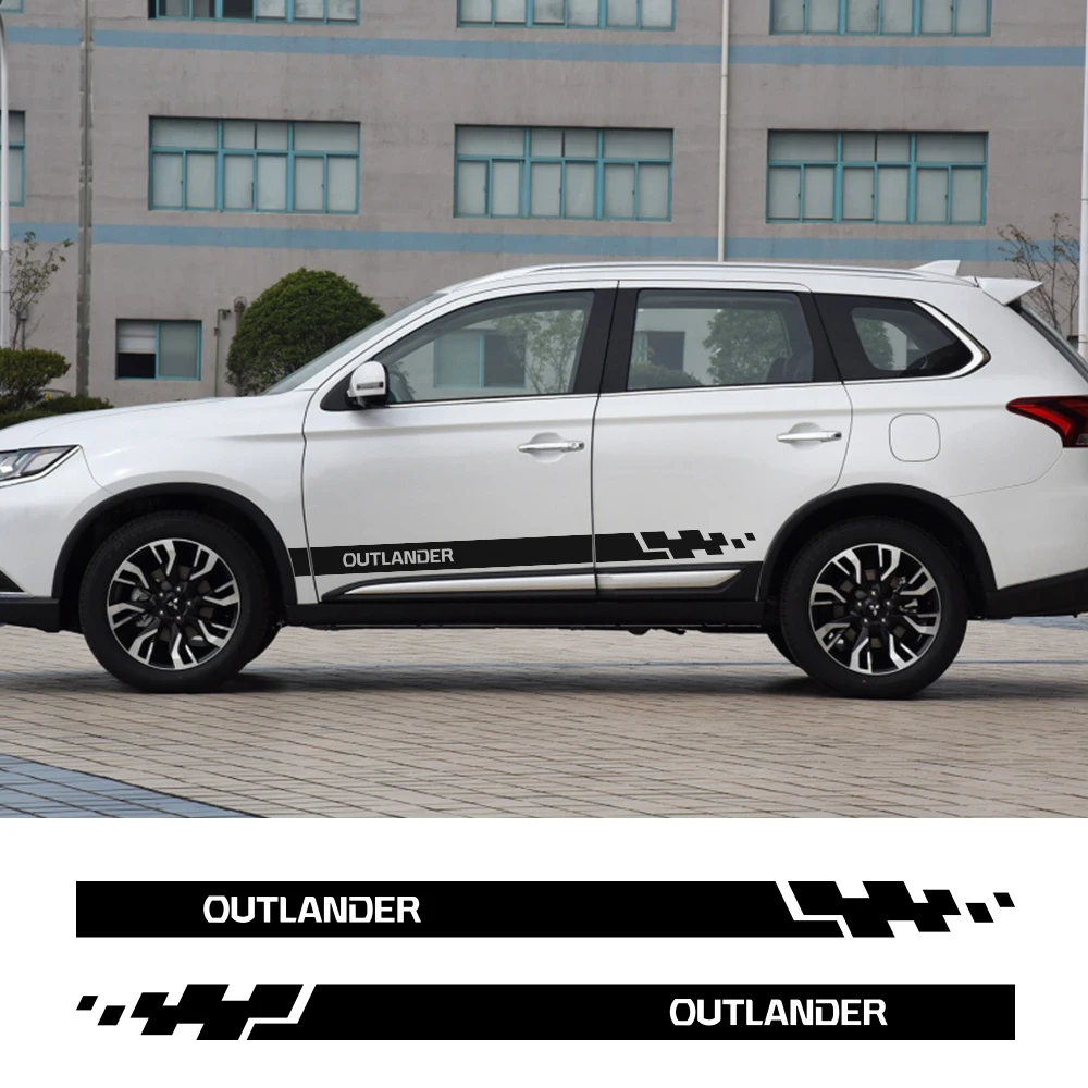 

Для Mitsubishi Outlander 2 шт. фотопленка Авто Стайлинг боковые полосы юбка графические Наклейки Аксессуары для тюнинга