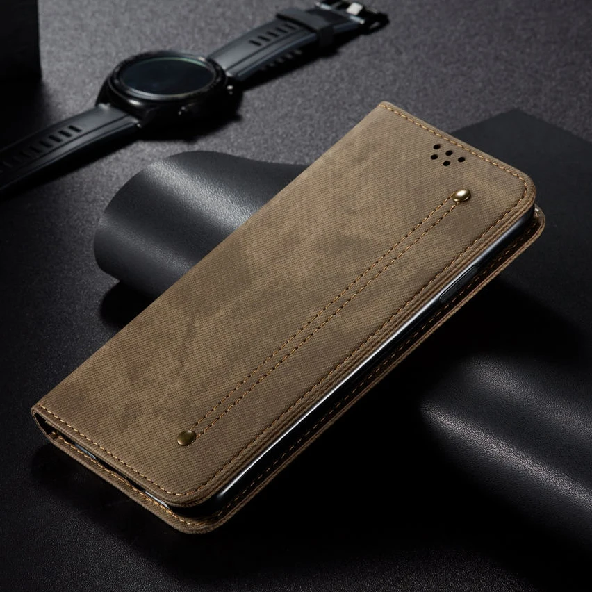 

Luxury Denim Solid Leather Case For Samsung Galaxy A12 A 12 5G Shockproof Card Slot Wallet Cover for Galaxy A 12 SM-A215F Coques