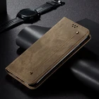 Роскошный однотонный кожаный чехол из джинсовой ткани для Samsung Galaxy A12 A 12 5G, противоударный чехол-бумажник с отделением для карт для Galaxy A 12 SM-A215F