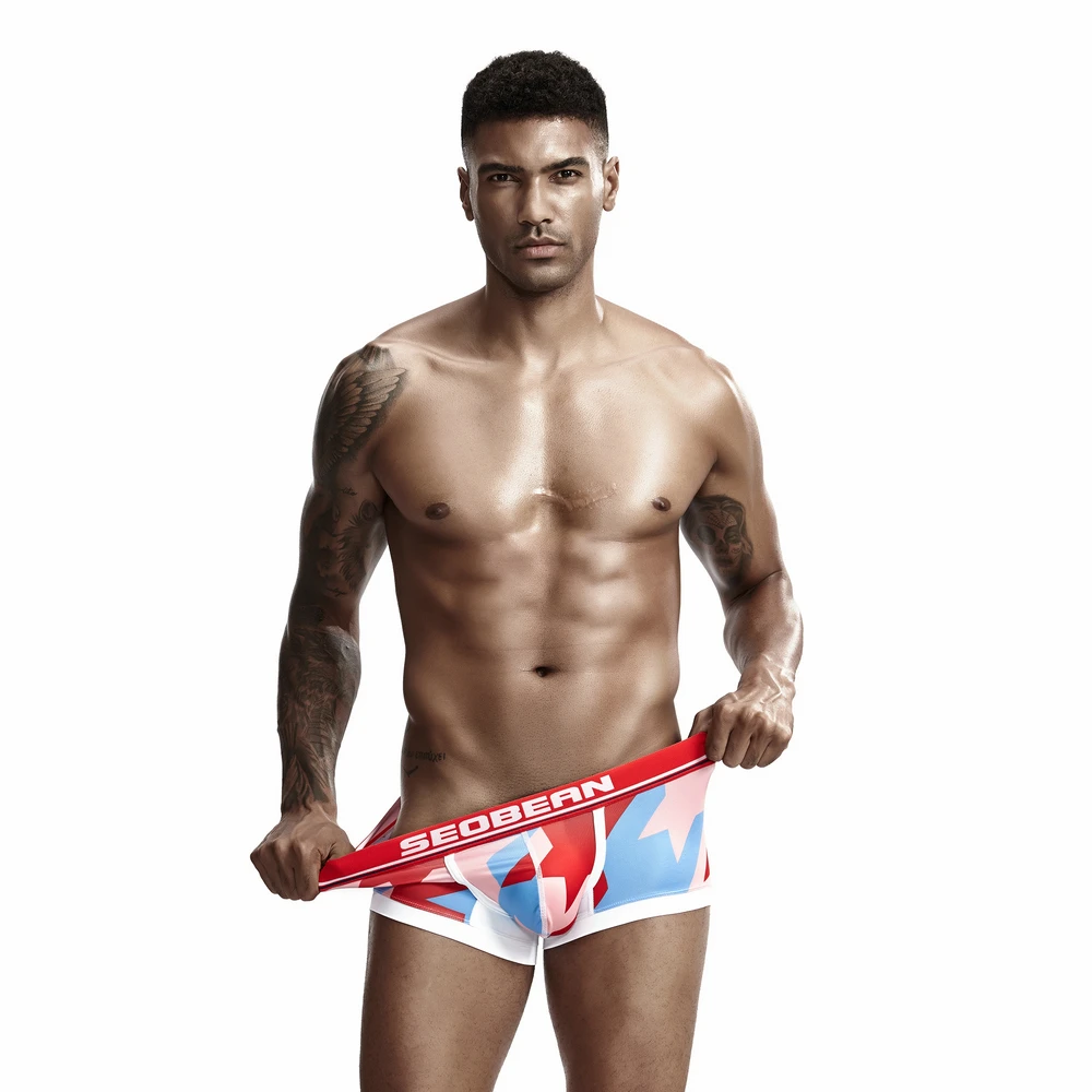 Мужские трусы брифы из ледяного шелка черные удобные слипы сексуальное нижнее