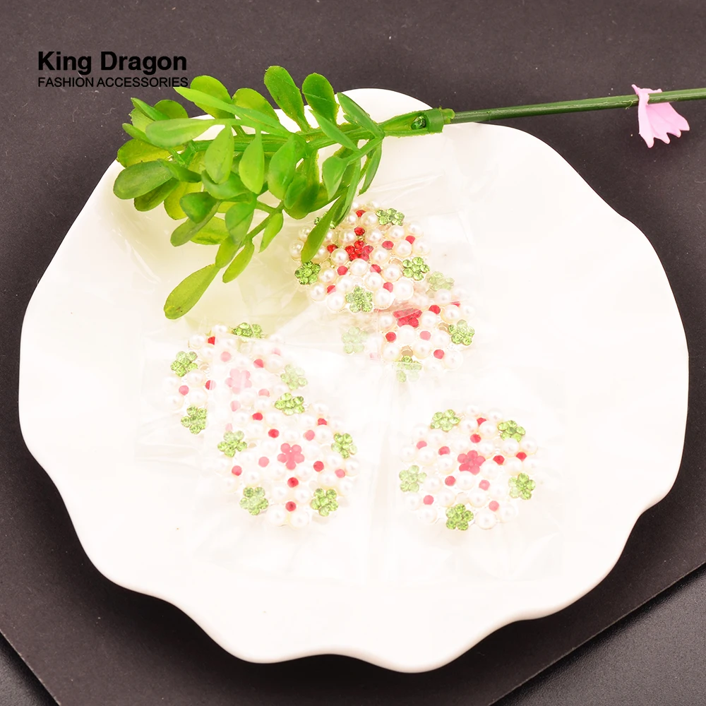 Новое поступление жемчужные пуговицы со стразами Плоская Задняя отделка