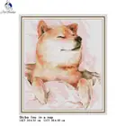 Набор для вышивки крестиком shaba Inu in a Rest, набор для рукоделия с животным узором Aida 14CT 11CT
