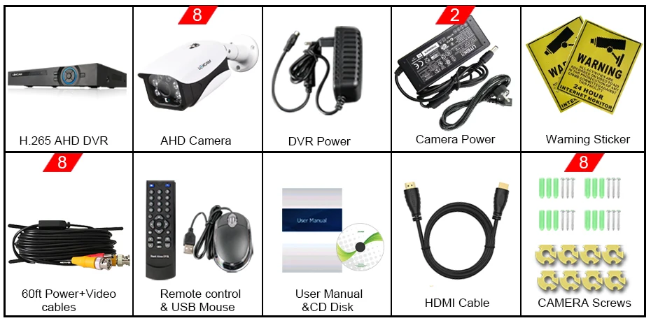 Loxcam h.265 16Ch HDMI 1080P AHD DVR Системы 8x2 Мп AHD CVI IP66 открытый Водонепроницаемый CCTV Камера Системы P2P видео наблюдения