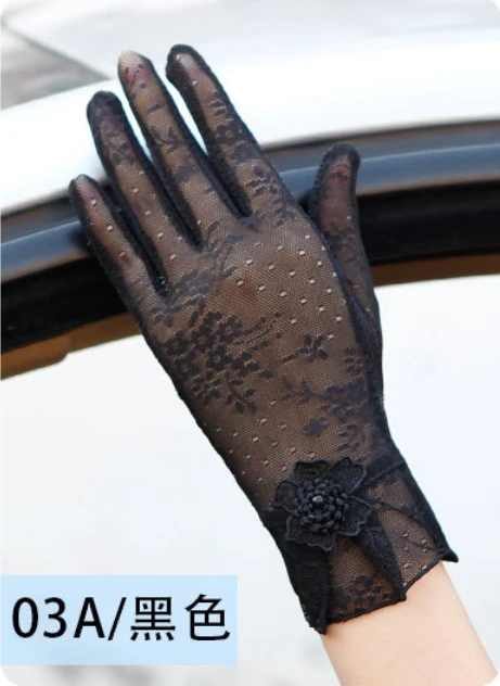 Gants mariage2018 новые кружевные перчатки черного цвета, цвета шампанского, фиолетового, розового цвета, Свадебные Вечерние перчатки, короткие перчатки для сенсорного экрана, дешевые - Цвет: Черный