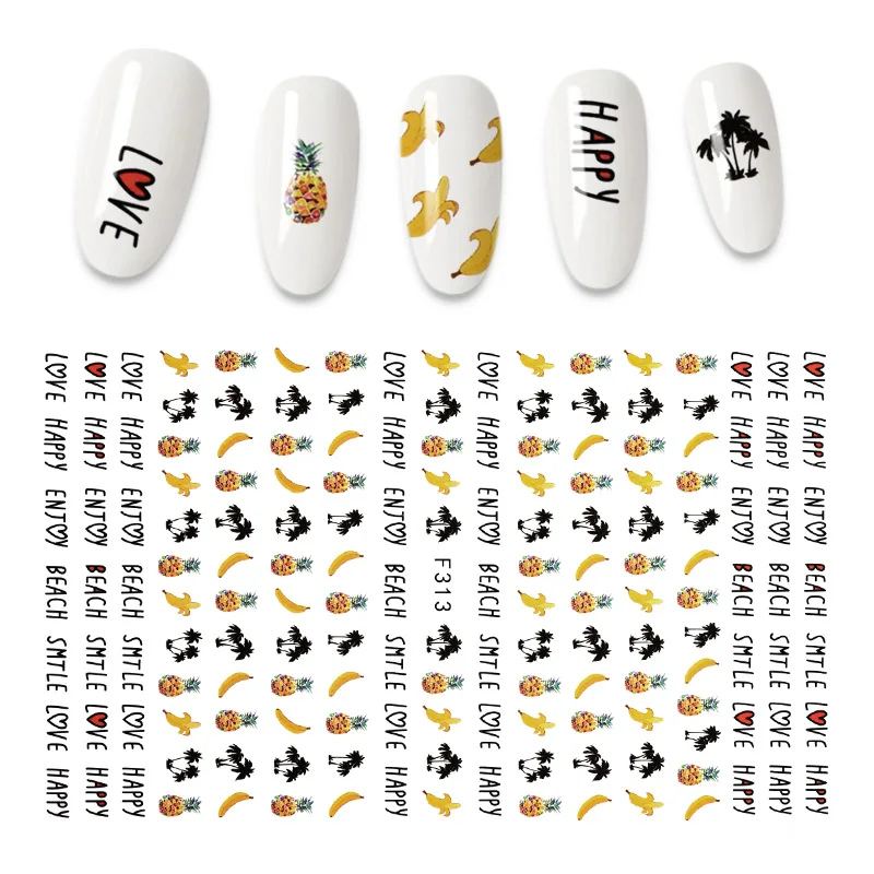 

3D Nail Art Decoration Fruit Zipper Cactus Design Manicure Stickers for Nails