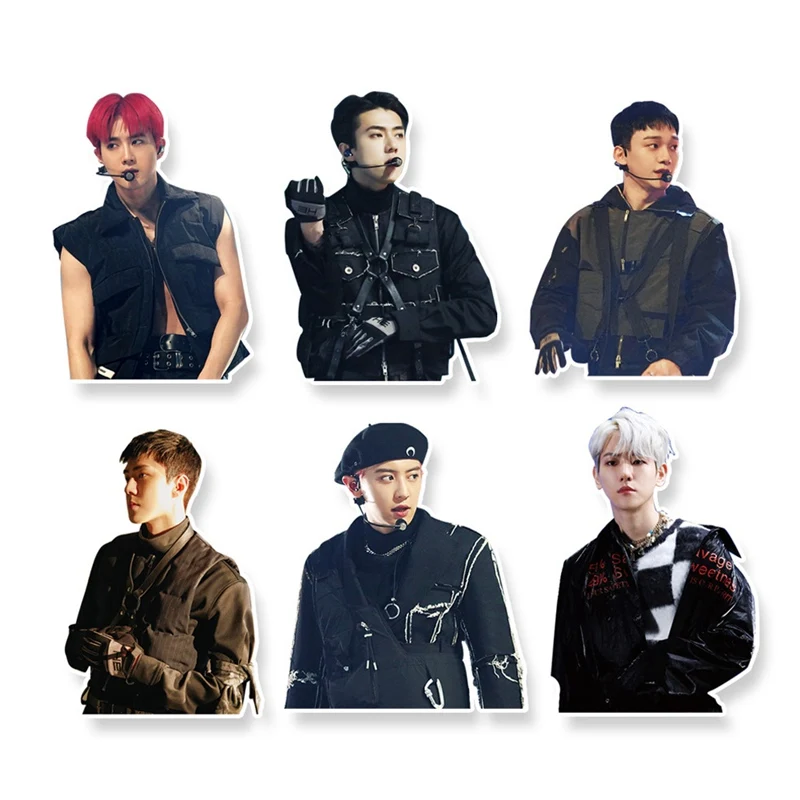 

65PCS/Lot KPOP EXO Adhensive Stickers for Luggage Skateboard Phone Laptop Bicycle Wall Guitar Stickers DIY Scrapbooking