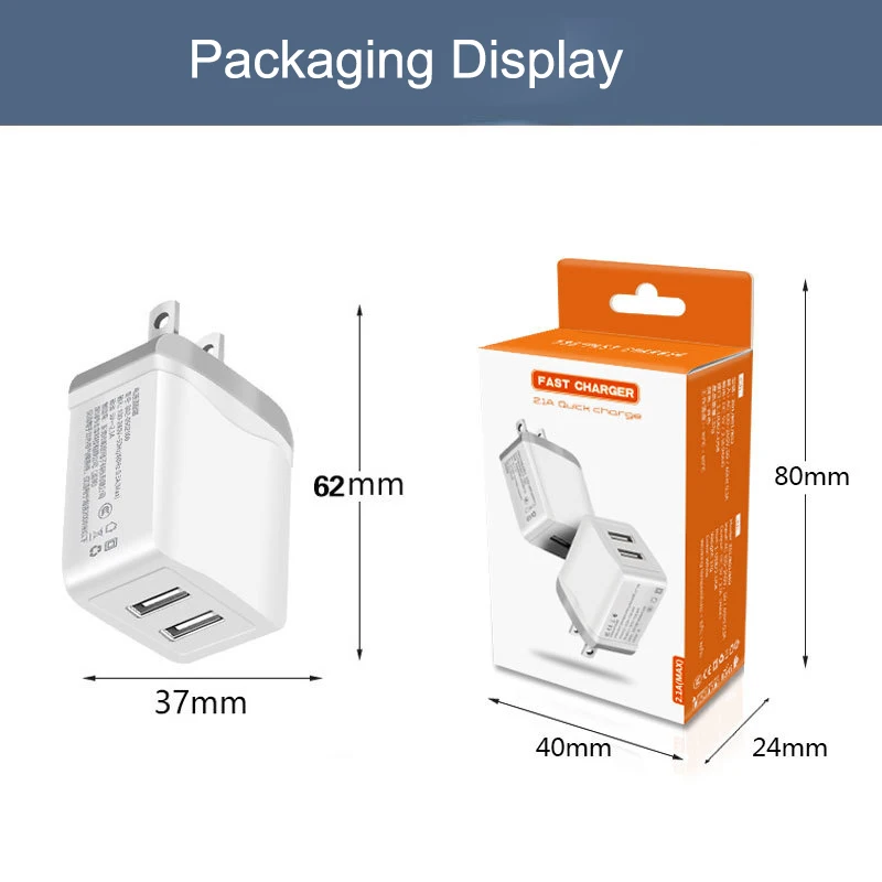 

2.1A USB charger 1/2 port FAST charging Compatible with FCP/QC3.0 Universal Adapter For iphone huawei xiaomi oppo vivo