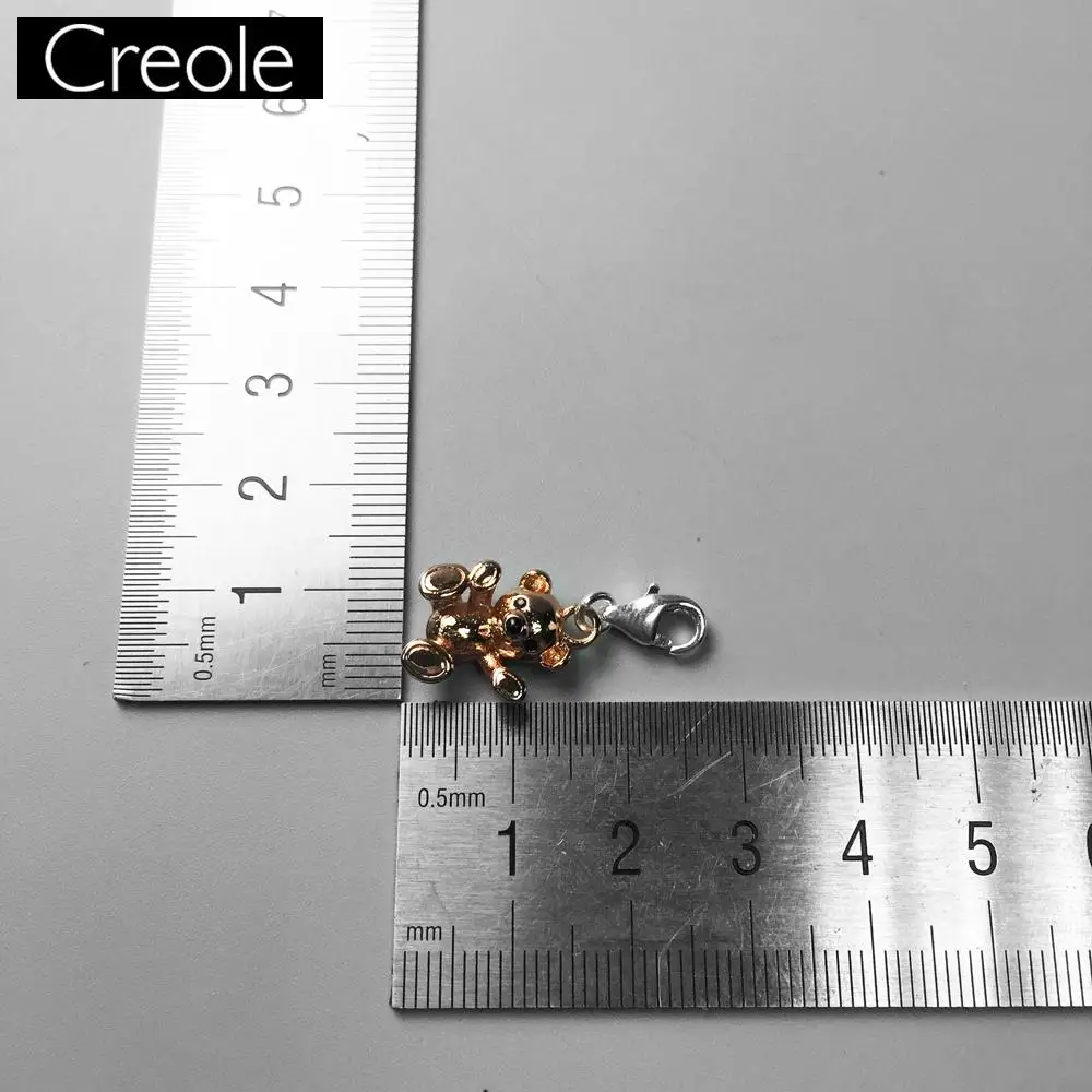 Charm Pendant Rose Teddy Bear 2018 Fashion Jewelry Cute Real Authentic 925 Sterling Silver Gift For Women Girl Fit Bracelet | Украшения и
