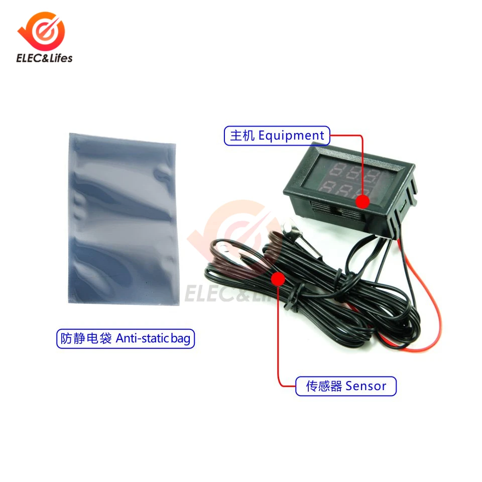 Цифровой мини терморегулятор светодиодный 4 28 в пост. Тока|Приборы для измерения