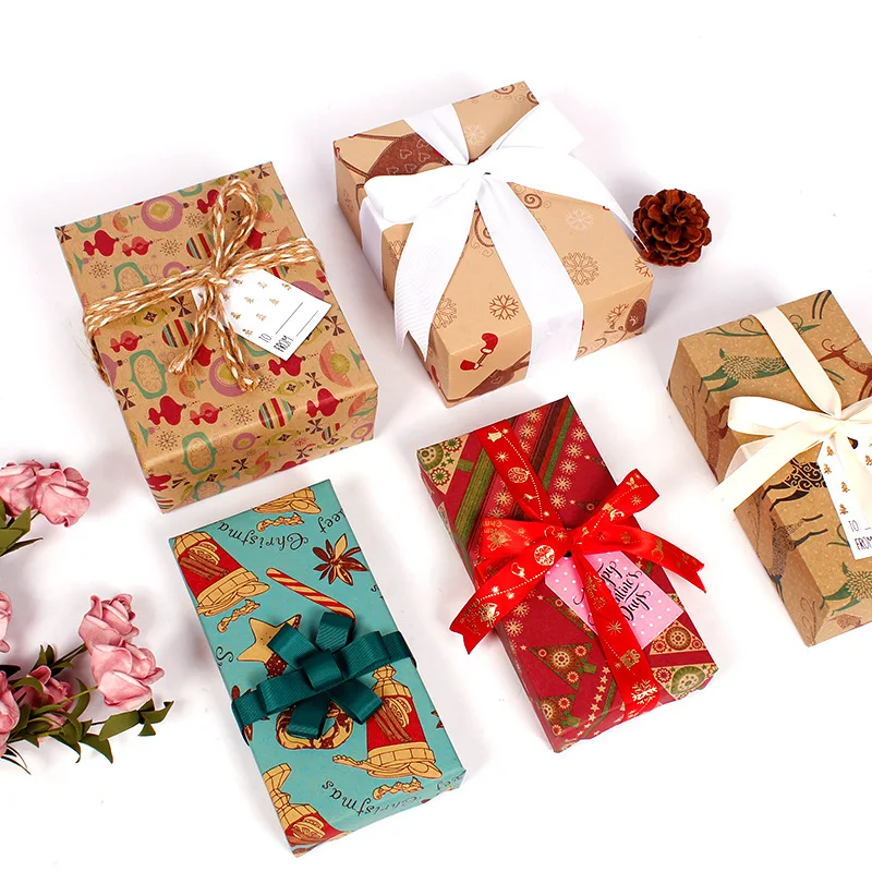 

10pcs 50x70cm Christmas Gift Packing Paper Thickened Colorful Kraft Paper Handmade Paper New Year Birthday Packaging Material