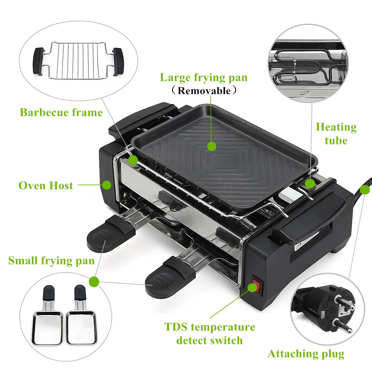 Электрический антипригарный гриль для барбекю 1000 Вт кухонная машина сковорода