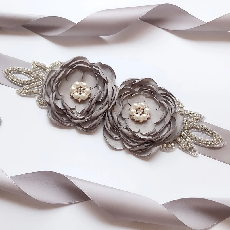 Пояс для невесты с жемчужинами и цветами пояс свадебного платья аксессуары