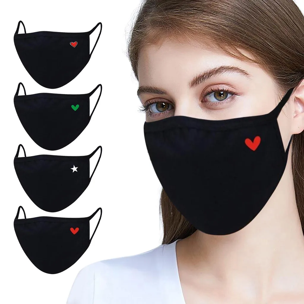 Маска рта женская с принтом сердца многоразовая моющаяся уличная модная PM2.5 |