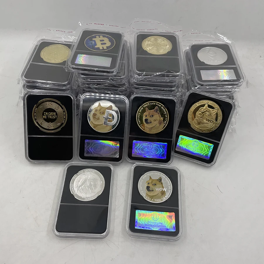 

Чехол с черной акриловой монеткой Ада Кардано 36 типов Dogecoin/Bitcoin/ETH/Litecoin