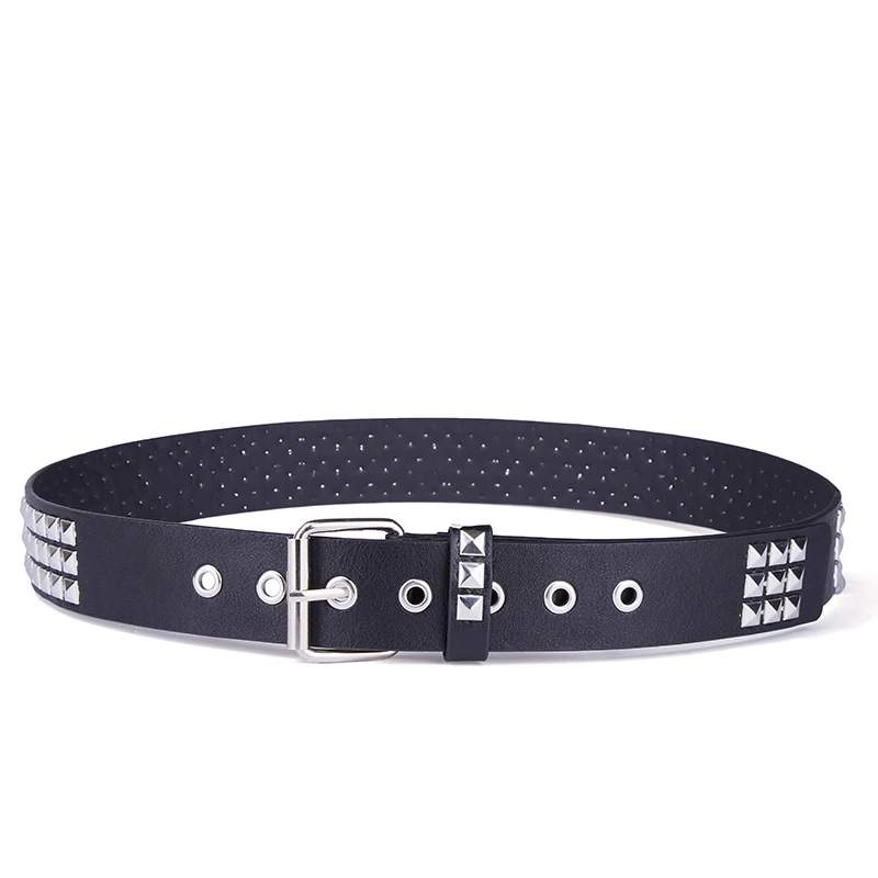 

Unissex Moda Cinto De Rebite Para Mulher & Homem Cravejado Cinto Punk Rock Com Fivela De Pino Mulher Cinto Preto Ceinture Femme