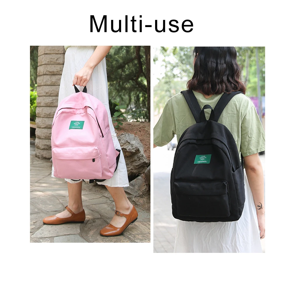 Школьный рюкзак TTOU для девочек-подростков однотонный холщовый дорожный ранец