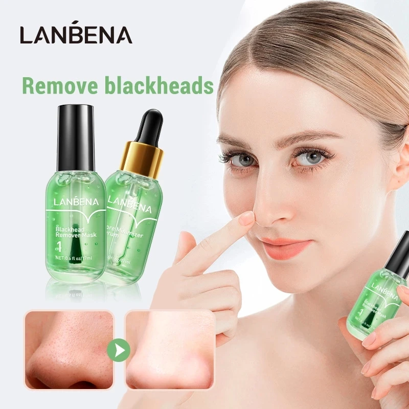 

Средство для удаления черных точек LANBENA, маски для носа, уход за лицом, сыворотка для сужения пор, лечение сужения пор, эссенция для сужения п...