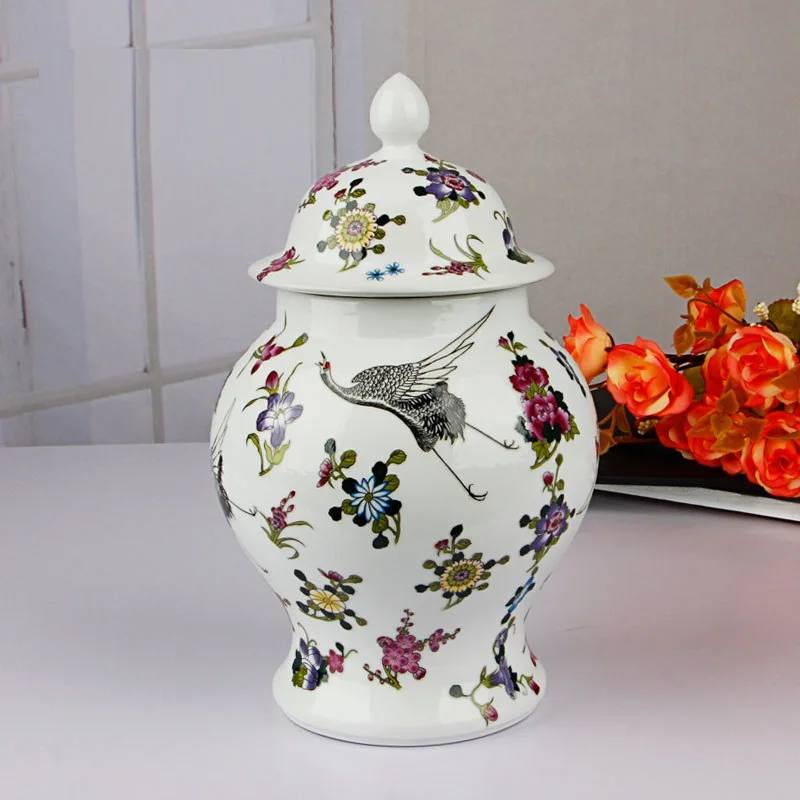 Антикварные искусственные цветы банки для имбиря с крышкой шляпкой украшение