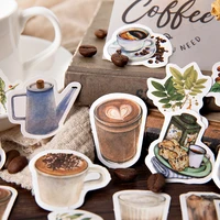 46pcsbox retro rooftop cafe boxed special shaped hand account pocketbook decoration diy sealing stationery sticker pegatina