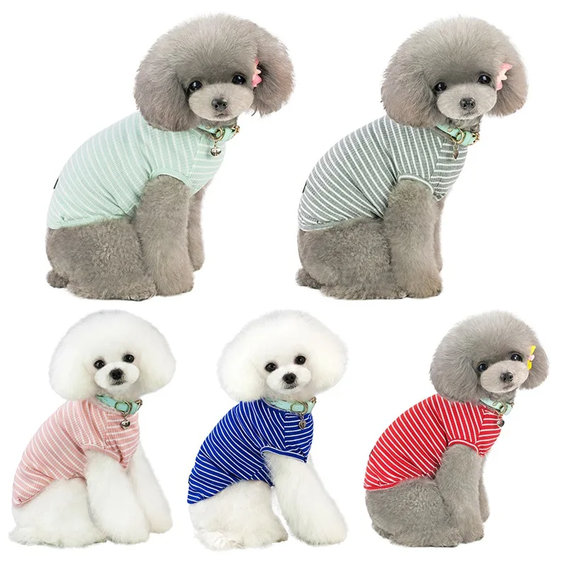 Dog Vest Of Sleeves 2 Legs Pet Spring Summer Classical Stripes Small Medium Dogs Short T-shirt | Дом и сад