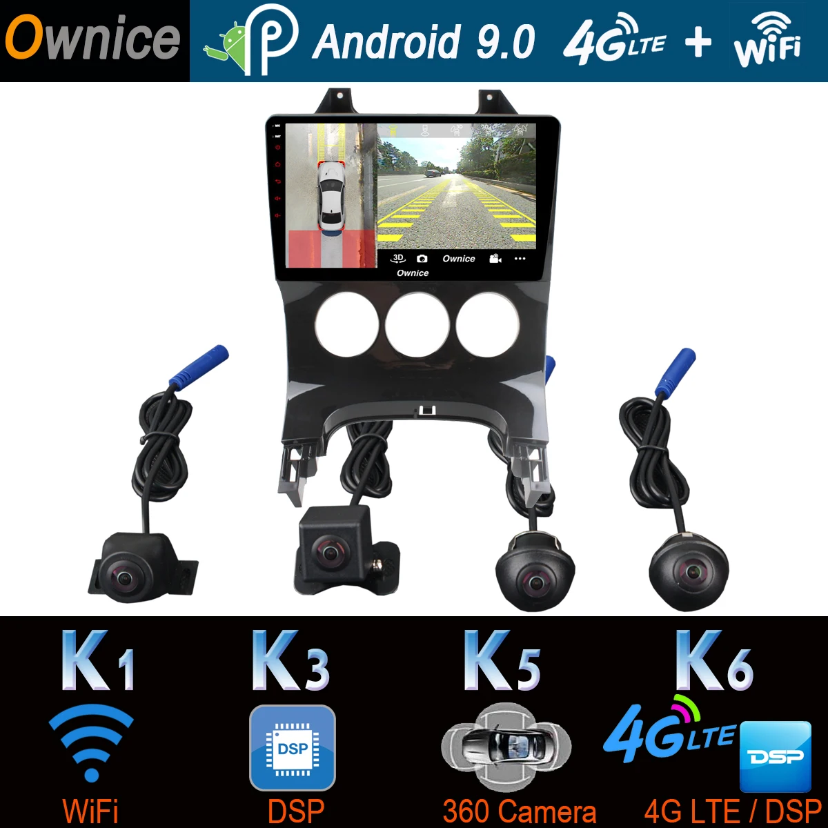 360 ° панорамный 4 × камера 4G LTE Android 9,0 8 ядер 4+ 64G SPDIF DSP CarPlay Автомобильный плеер для peugeot 3008 2013- gps радио