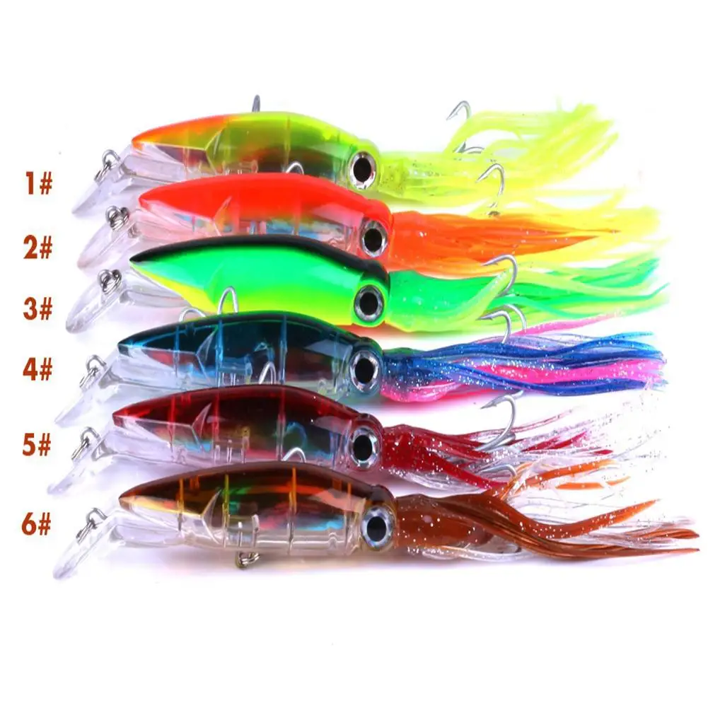 14 см пластиковая кальмарная лента Crankbait с кисточкой рыболовные приманки снасти |