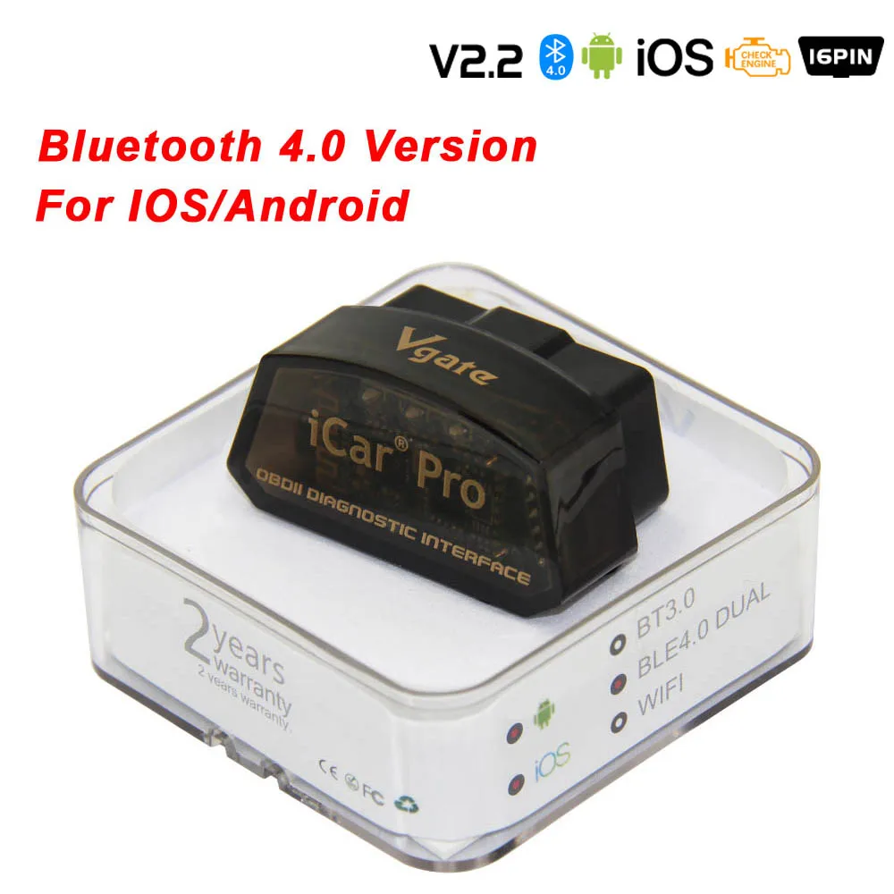 Vgate iCar Pro Bluetooth 4.0 ELM327 WiFi OBD2 Scanner ELM 327 Scan Tool  Android/IOS OBD II OBD Car Diagnostic Tool Code Reader