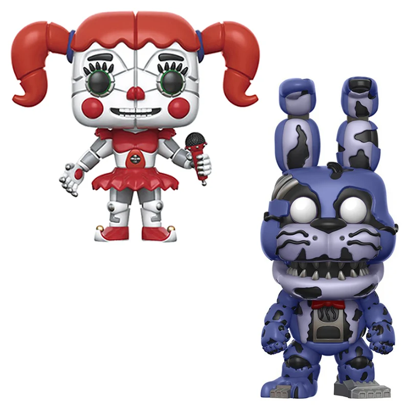 2PCS 10 шт. Five Nights At Freddy's Toys ПВХ Фигурки FNAF Бонни и Чика Фокси Funtime Фредди фазмедведь кукла кошмар медведь куклы - Цвет: 2PCS