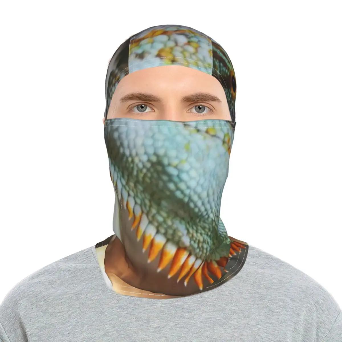 

21 Animal chameleon Pattern Outdoor Sports Riding Sunscreen Headgear Originality Balaclava Full Face Towel Novel Motorcycle Mask