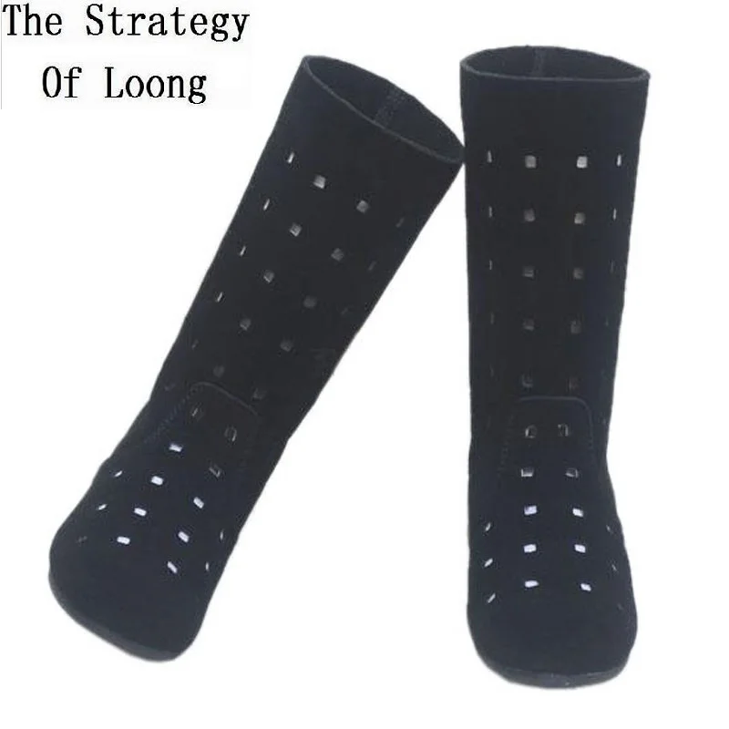 Женские Простые дышащие полусапожки из кожи с натуральным лицевым покрытием