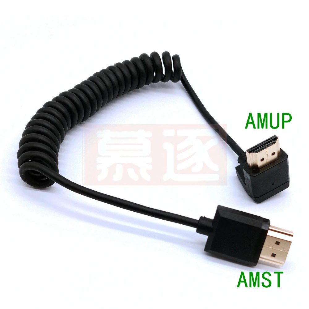 

OD 3.0mm Mini HD To Hd Coiled Cable HD-2.0 To Micro HD-compatible Stretch Spring Curl Flexible Thin Cables 2k 4k Hd @60hz