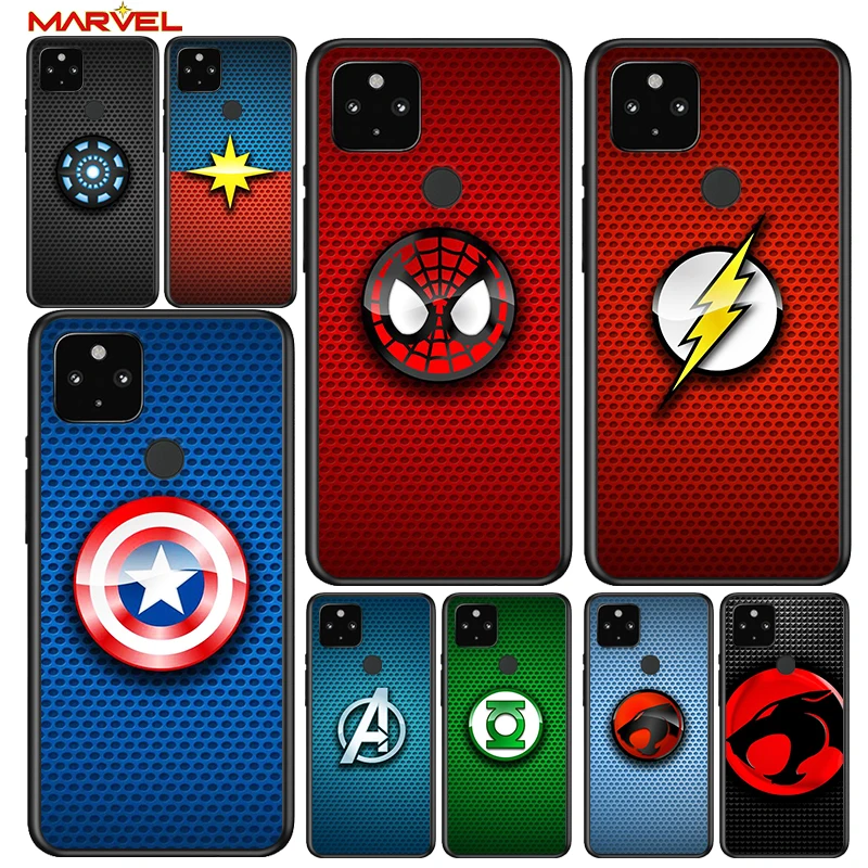 

Marvel logo cute Shockproof Cover for Google Pixel 5 5A 4 4A XL 5G Black Phone Case Shell Soft Fundas Coque Capa