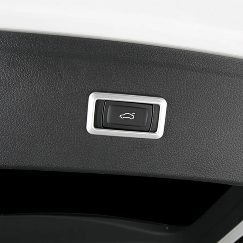 Carманго для Audi Q5 FY, аксессуары для салона автомобиля, хромированная задняя панель багажника, электрическая кнопка, рамка, накладка, наклейка