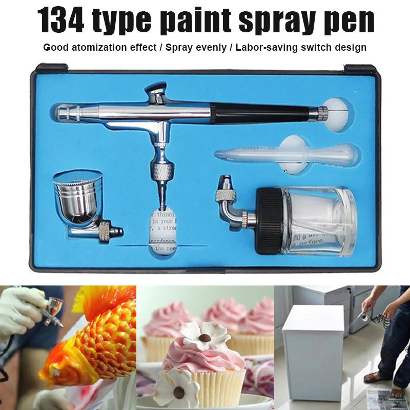 

0.3mm Adjustable Airbrush Kit Multi Purpose Coloring Siphon Feed Airbrush Kit for Makeup Art Spray Paint Furniture Repair DIY
