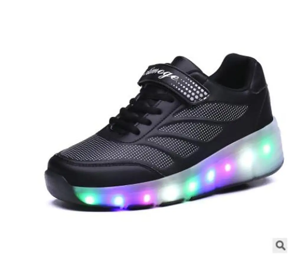 Новые детские светящиеся кроссовки Heelys, детская обувь для роликовых коньков, детские туфли со светодиодной подсветкой, кроссовки для мальчиков и девочек с колесами