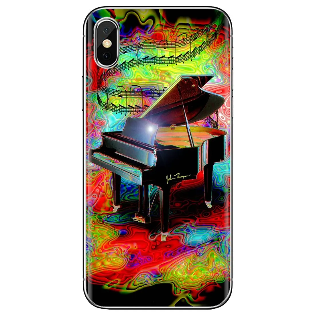 Цветная клавиатура с радужным пианино для iPhone 11 Pro 4 4S 5 5S SE 5C 6 6S 7 8X10 XR XS Plus Max iPod Touch TPU