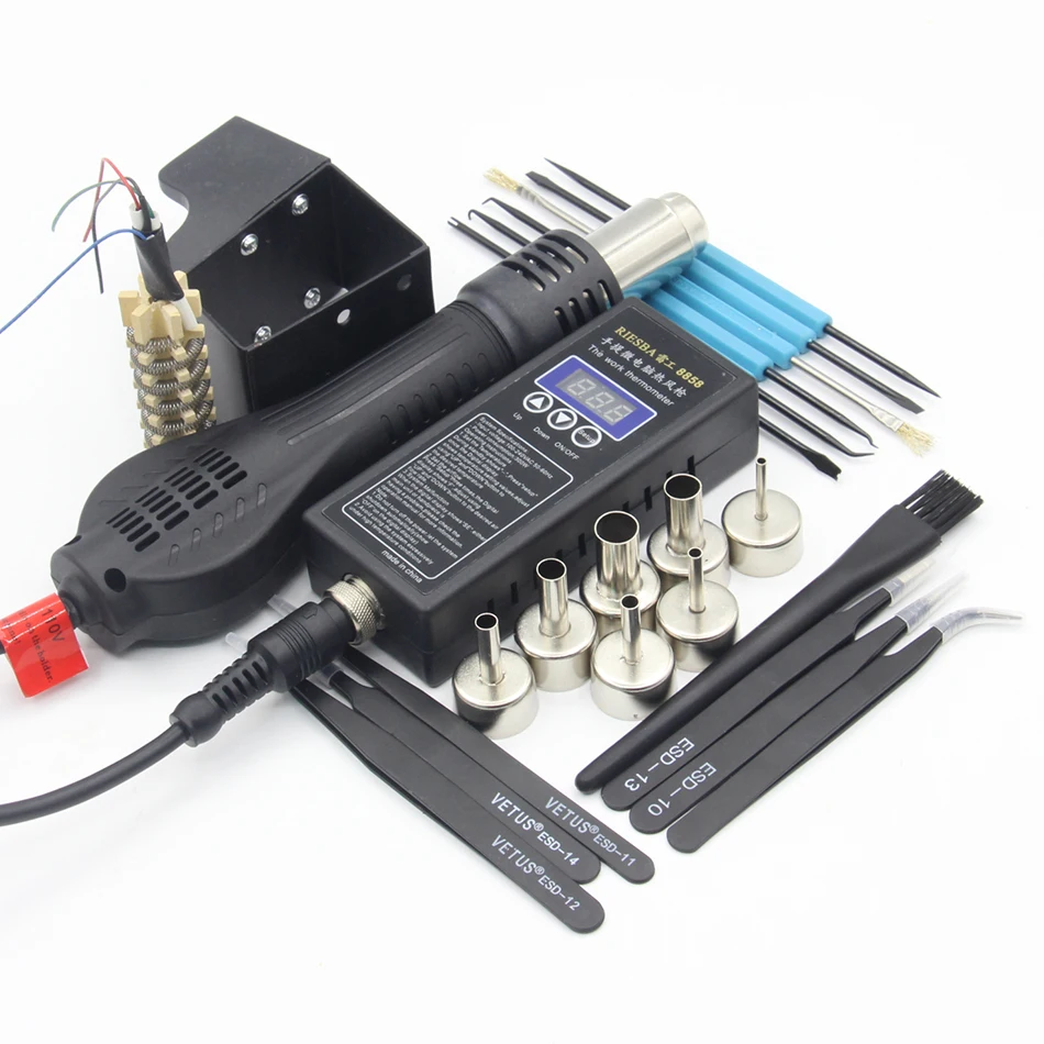 Riesba 8858 PLUG Портативная паяльная станция BGA воздуходувка горячего воздуха сварка