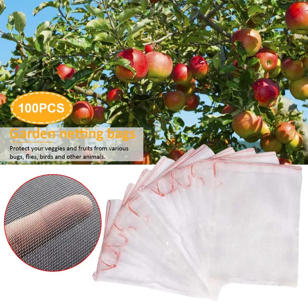 100 шт./лот садовые мешки для овощей винограда яблок фруктов защитный пакет