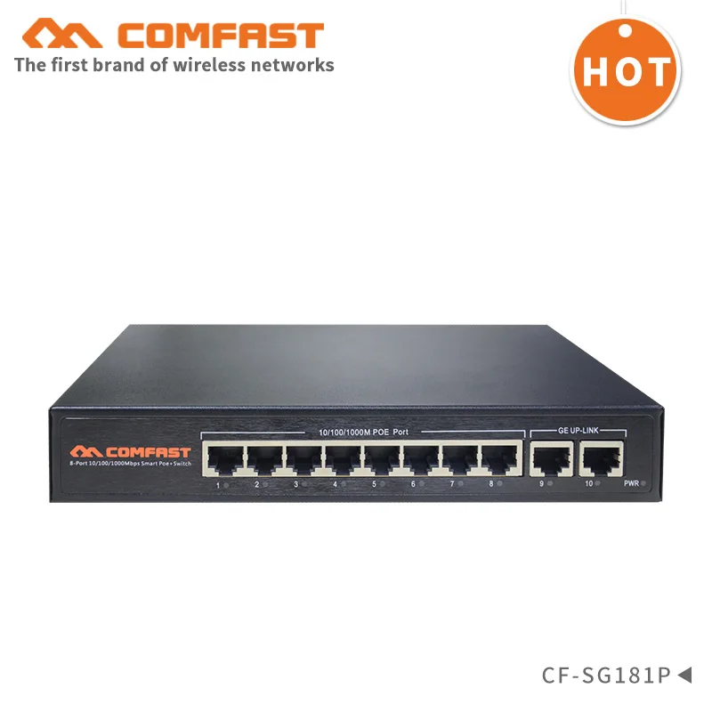 Gigabit 10 ports Poe Switch 20Gbps Broad width 10*10/100/1000Mbps POE power supply RJ45 port CF-SG181P Ethernet network switch