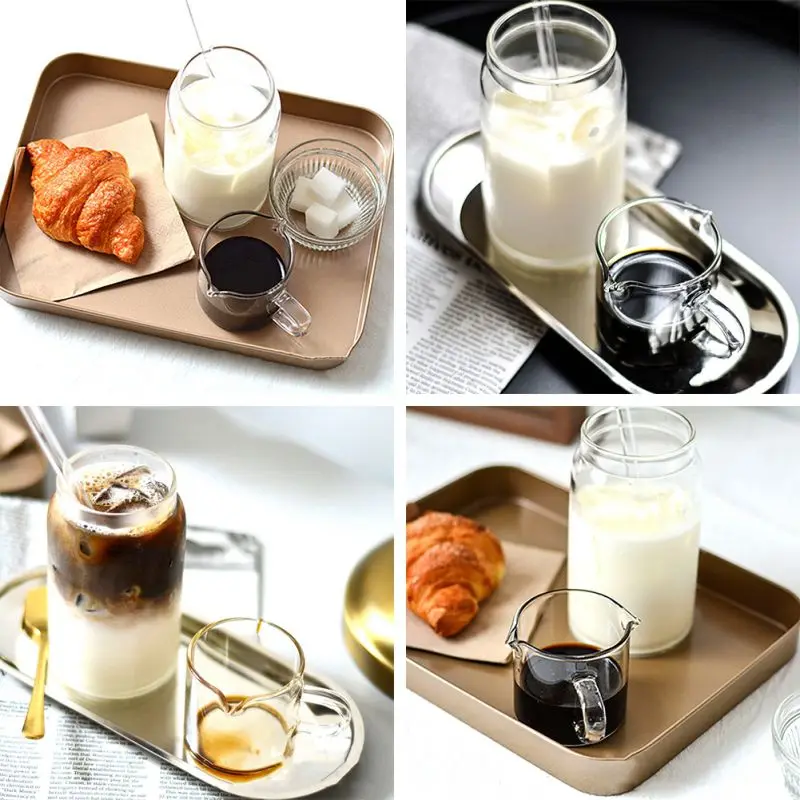 

1PC 120ml Heat-Resistant Glass Measuring Cup Jigger For Espresso Coffee Double-Mouthed Ounce Cup Glass Milk Cup